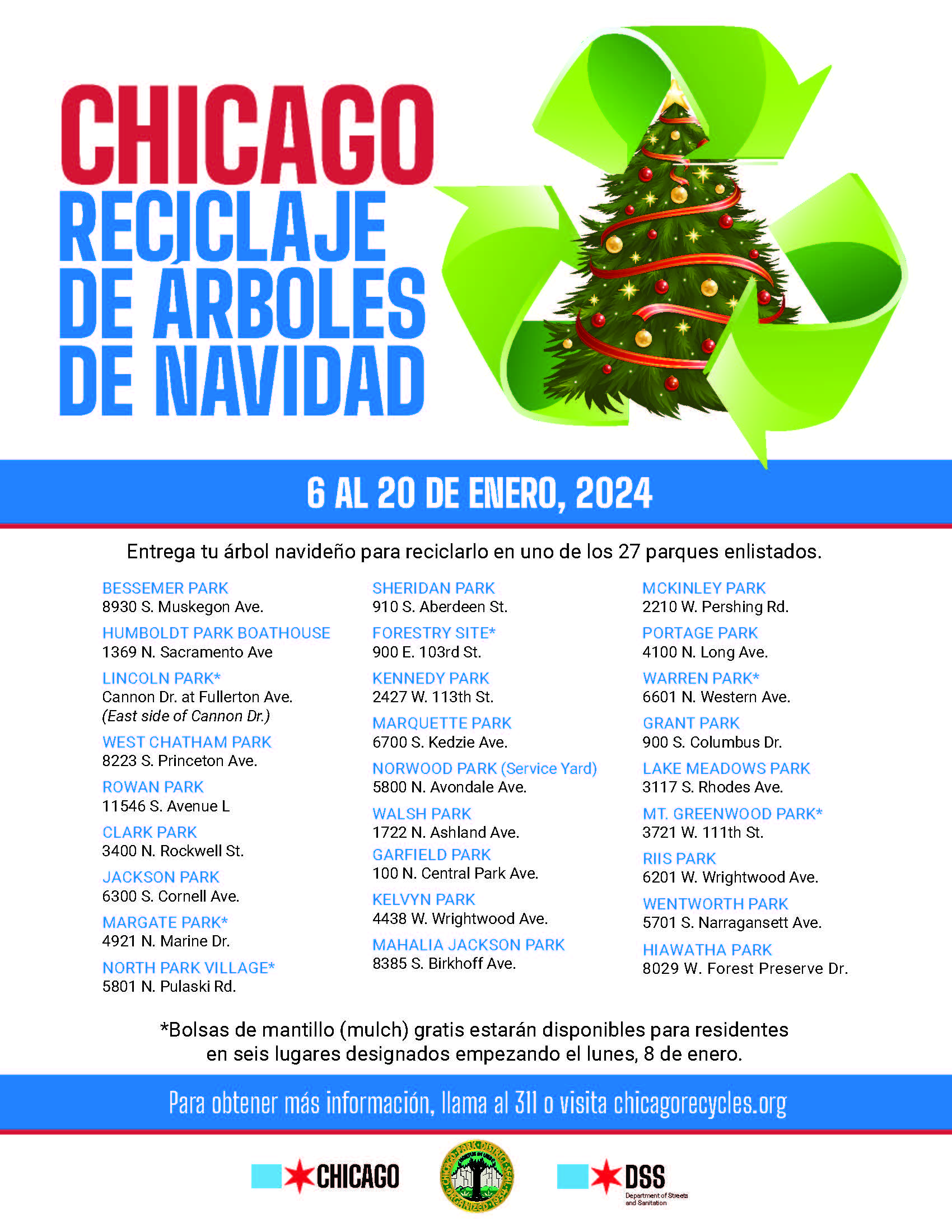 Holiday Tree Recycling Flyer Spanish